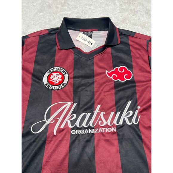 NARUTO SHIPPUDEN AKATSUKI SOCCER JERSEY LEAF VILLAGE SHIRT - Picture 2 of 7